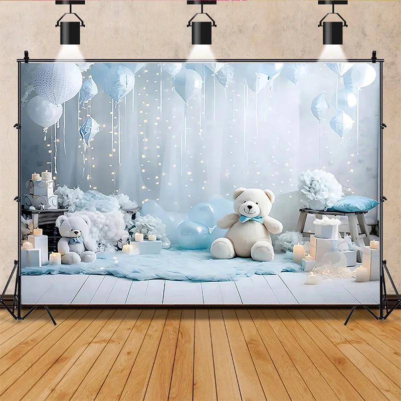 

Baby shower Newborn Photography Backdrop Prop Bear Air Balloon Christmas Decorations Happy Birthday Party Photo Background SZ-04