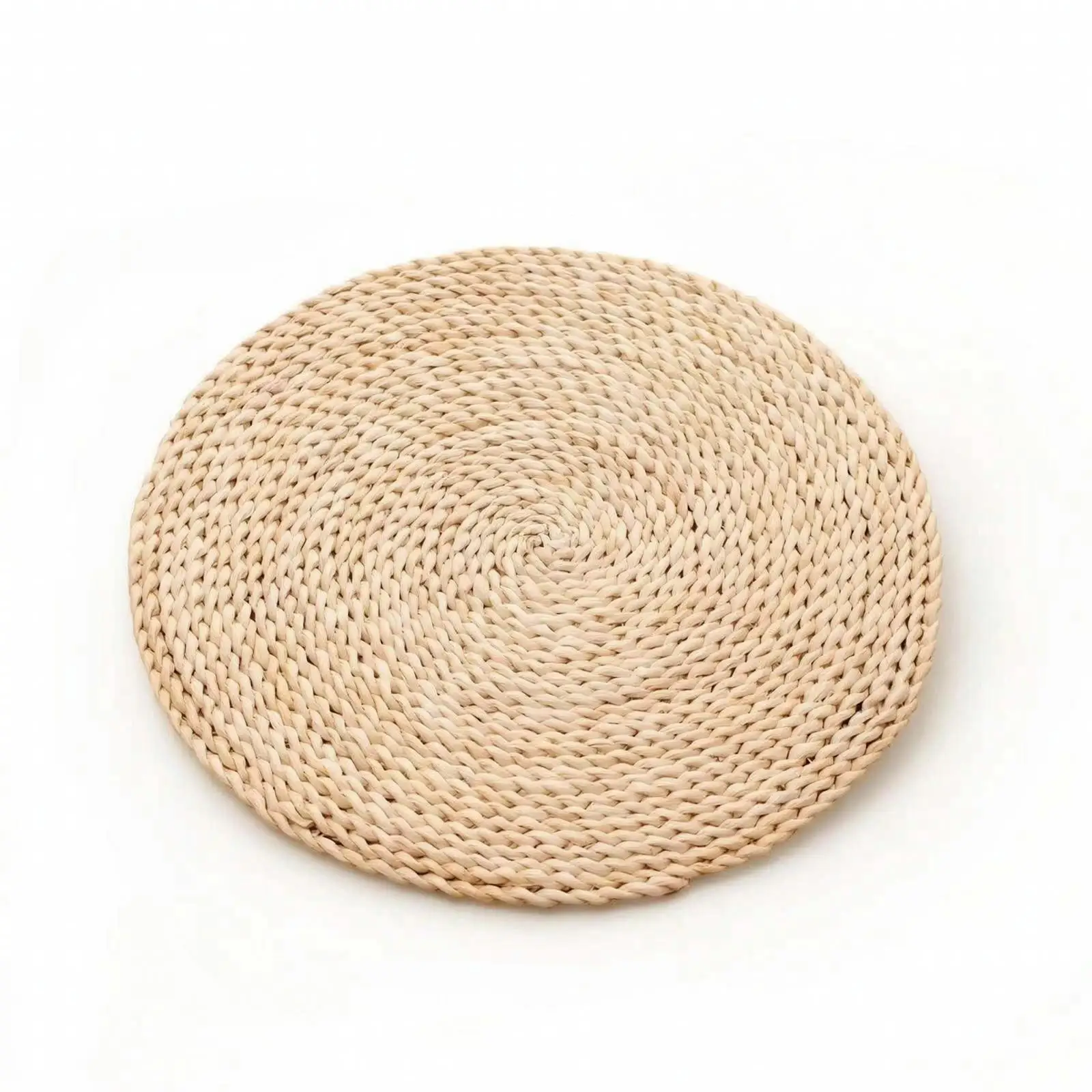 Handmade Corn Husk Round Cushion Sturdy Meditation Pillow for Floor Sitting Yoga Practice and Minimalist Interiors
