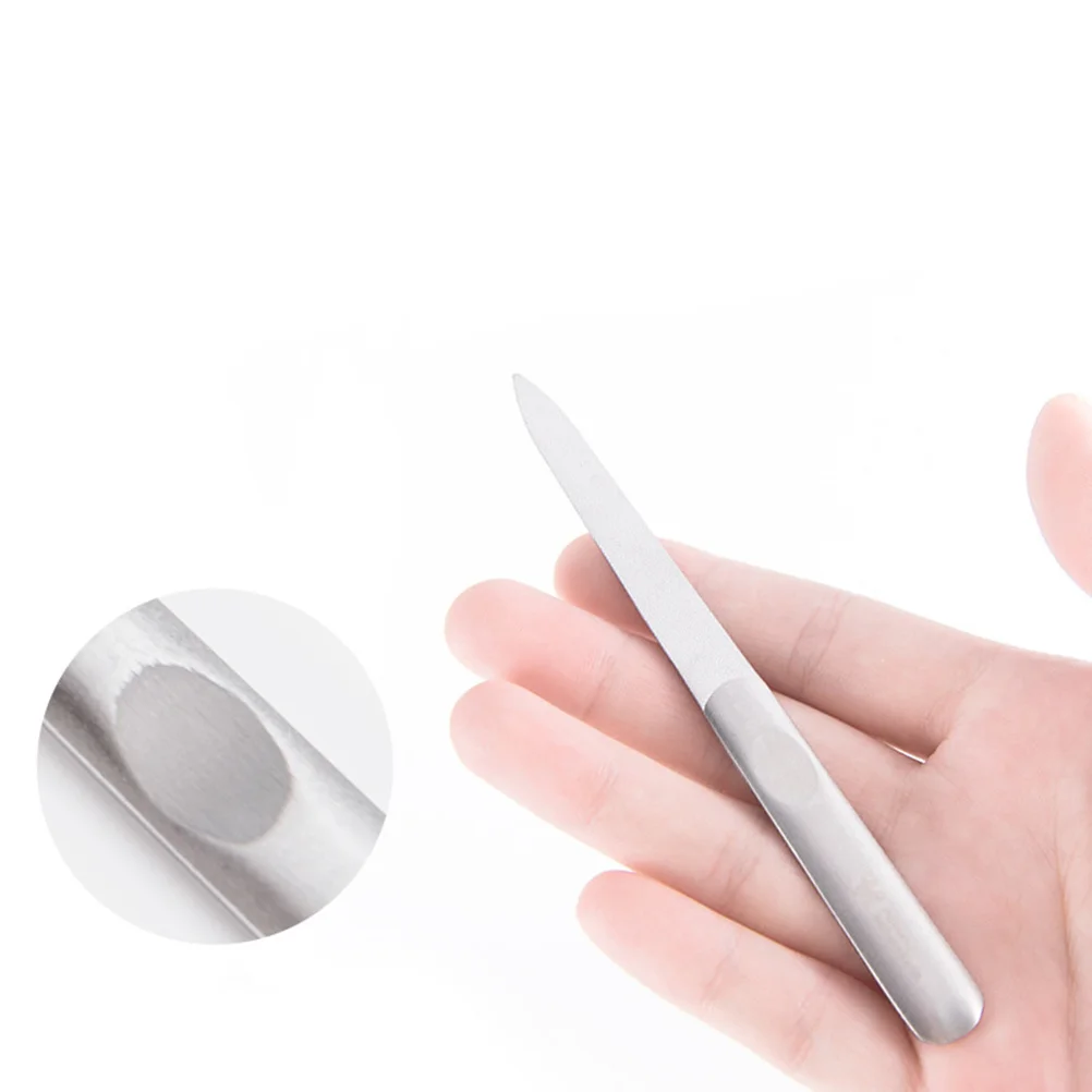 2 stücke Edelstahl Nagel Datei Doppelseitig Poliert Maniküre Werkzeug Für Home Metall Nagel Dateien Streifen Reinigung Spitze