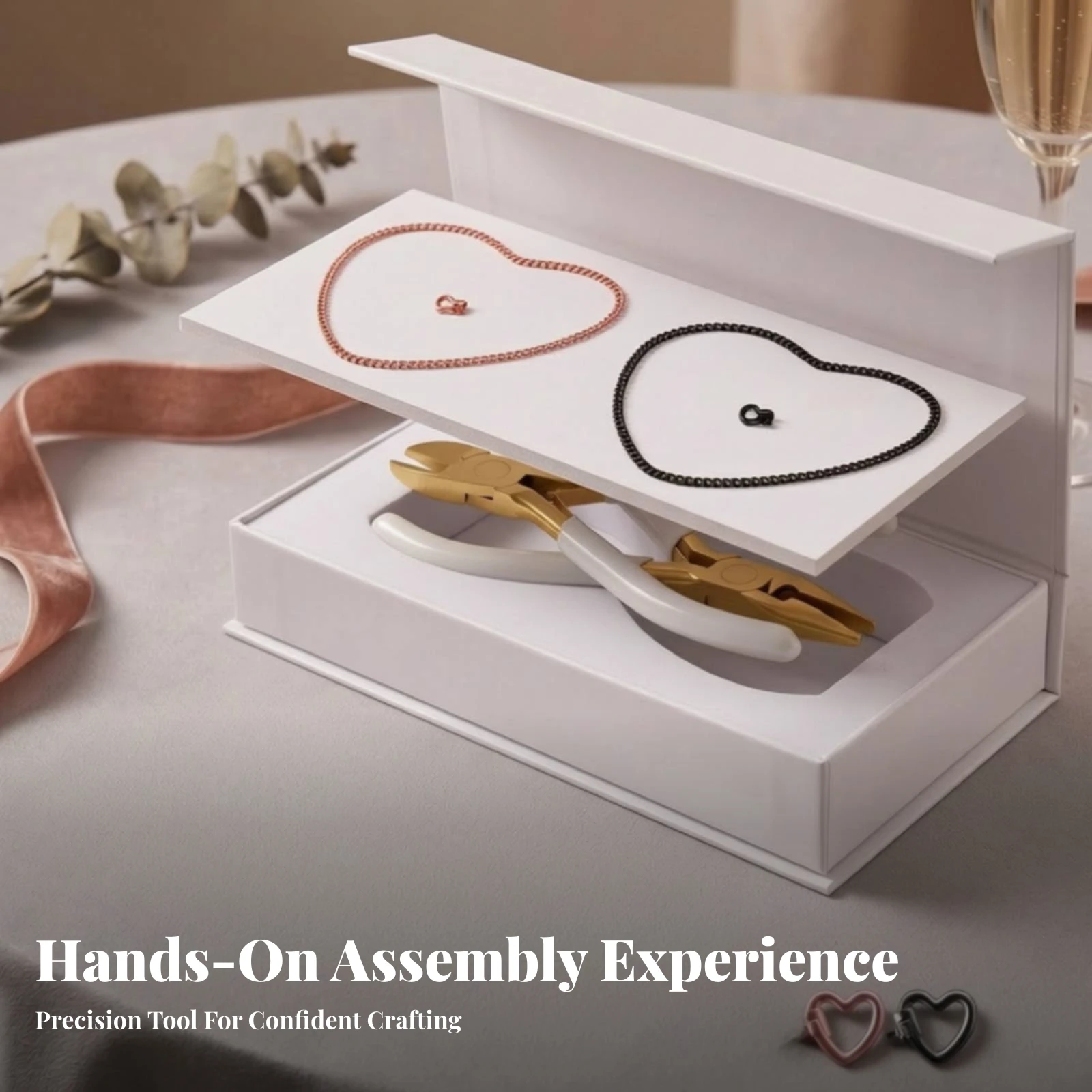 DIY Bracelet Kit Stainless Steel Bracelet Kit with Tools Jewelry Box Allall-in-One Complete for Beginners, Craft Projects view 4
