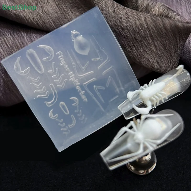 ♥ 3D Silikon Spinne Skorpion Nagelform DIY Nageldekor Transparente Maniküre Vorlage