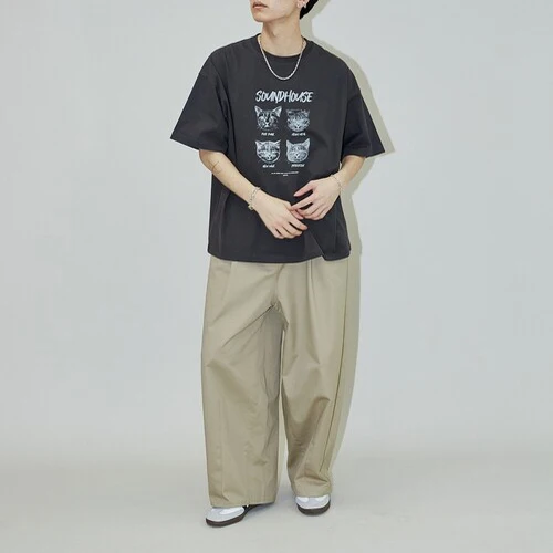 

Publux Nya Japanese Sle "Soundhouse" Animal Print Casual ort Sve T-irt ex Summer Cotton round Ne Top