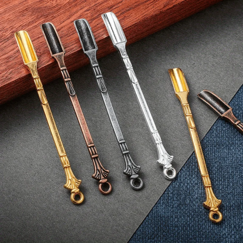 Mini Powder Spoon Metal Shovel Spoon Medicine Scoop Snuff Spoon for Sniffe Bottle Smoking Kitchen Accessories