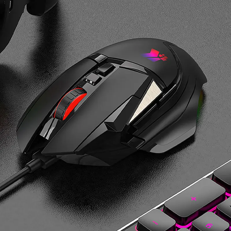 2.4G Wired Dual-Mode RGB Wireless Gaming Mouse Rechargeable   With Customizable Buttons 10000 DPI 7 Buttons 1000HZ Report Rate