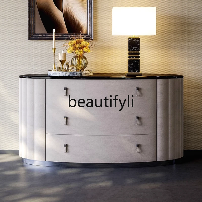 

Italian light, living room decorative storage cabinet, modern simple bedroom, bedside cabinet, solid wood entrance cabinet