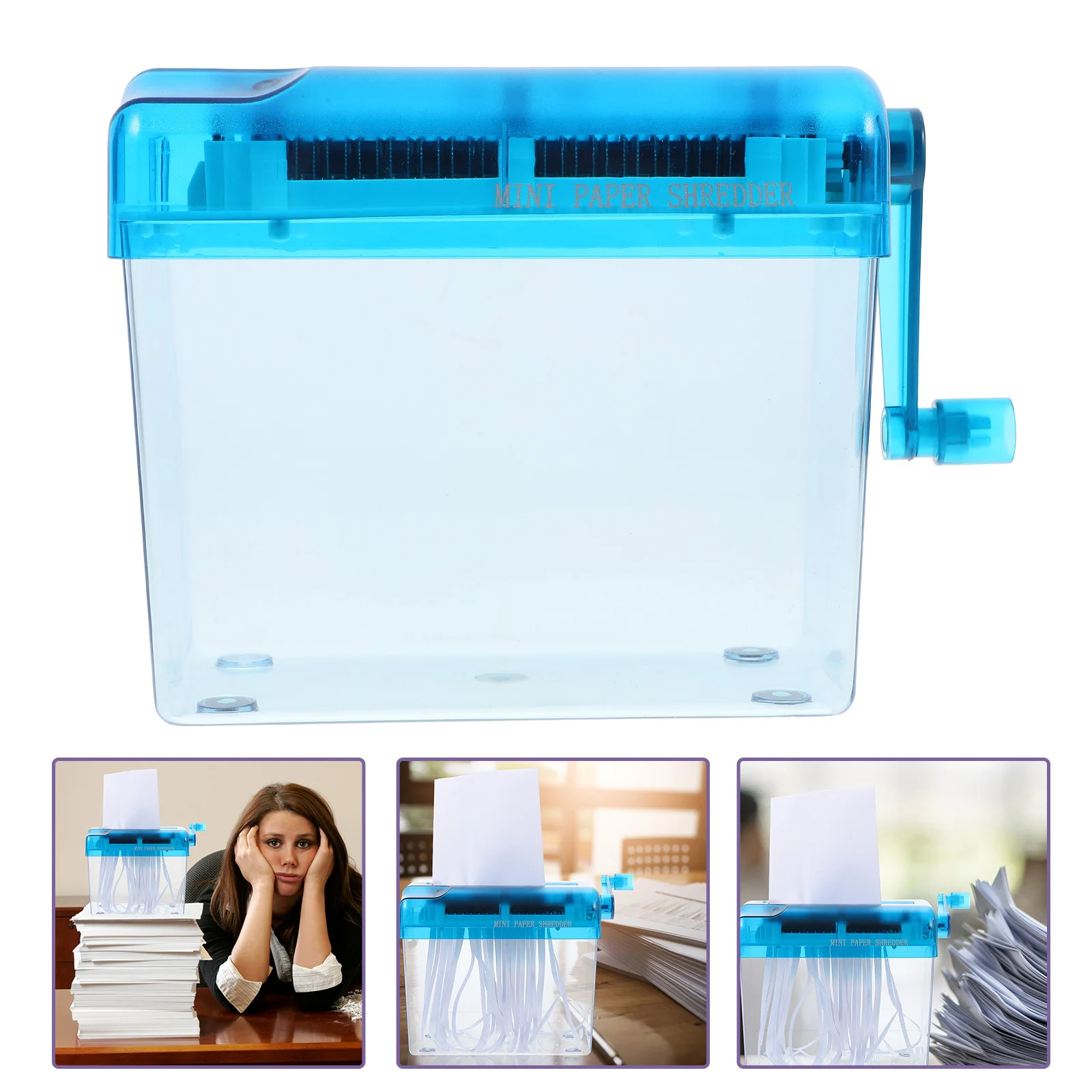 Hand-cranked Paper Shredder Handheld Desktop Accessories Operated Stainless Steel Manual Compact