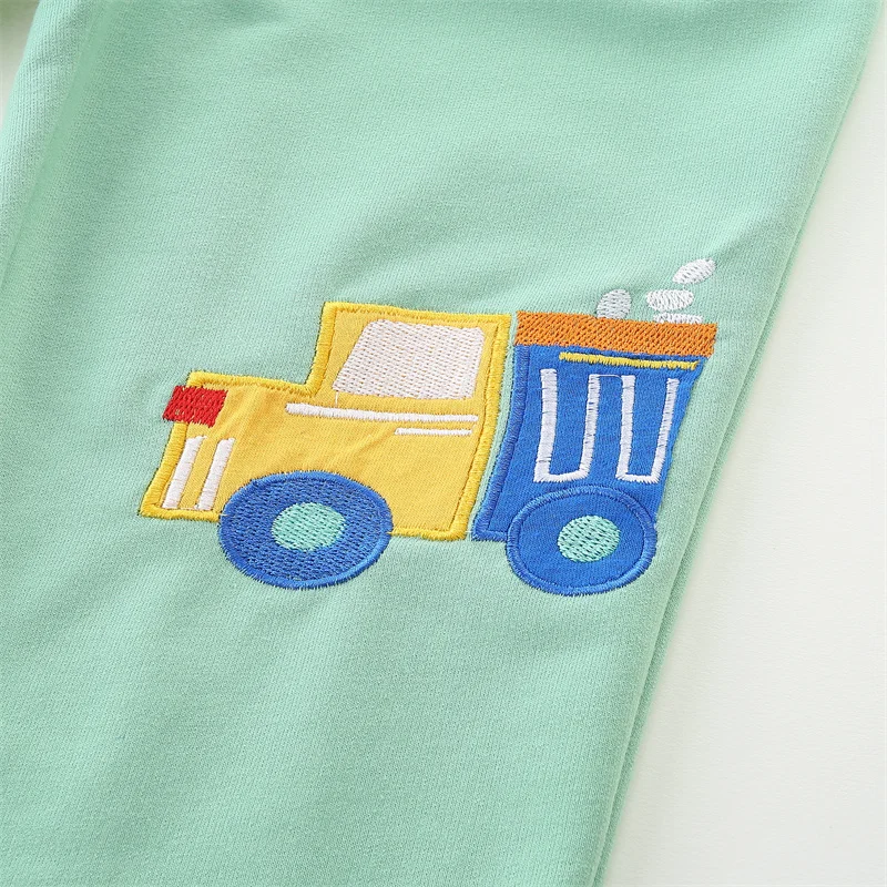 Jumping Meters 2-7T Boys Girls Sweatpants Drawstring Embroidery Full Length Children\'s Clothes Fashion Kids Trousers