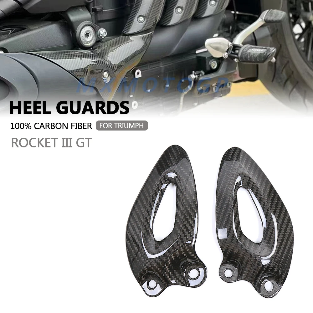 

For Triumph Rocket III Rocket 3 GT 2020 2021 2022 2023 100% Carbon Fiber Heel Guards Fairing Motorcycle Accessories