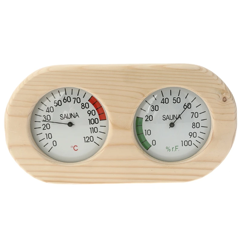 Spruce Wooden Humidity Temperature Sauna Hygrothermograph Thermometer