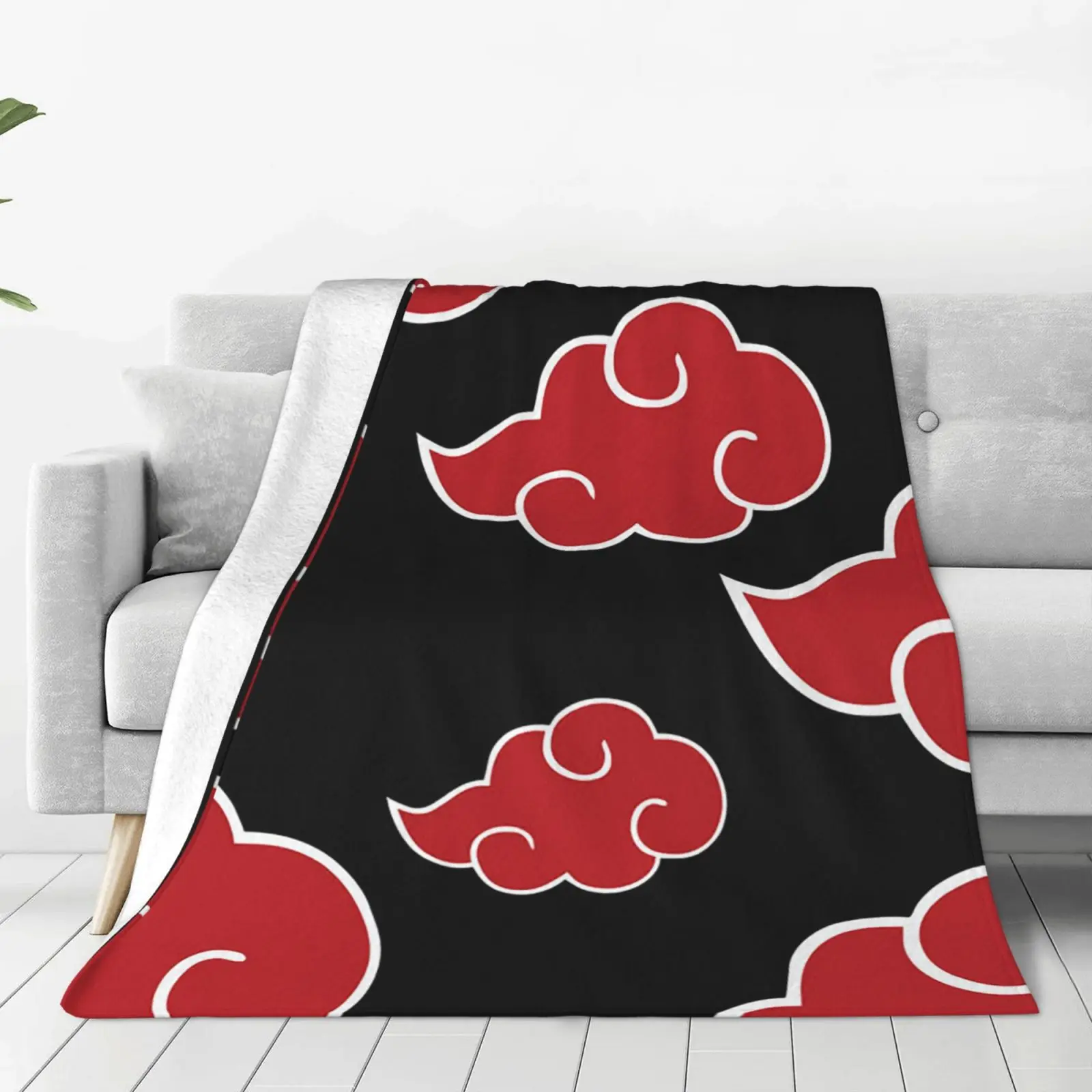 

Japanese Anime Red Cloud Throw Blanket Soft Flannel Fleece Bedspread for Sofa Couch Cosplay Decor Warm Plush Quilt Gift for Fans