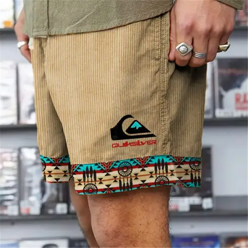 Pantaloncini in felpa da uomo pantaloncini da spiaggia pantaloncini in spugna coulisse elastico in vita stampa 3D grafica motivo geometrico traspirante morbido corto D