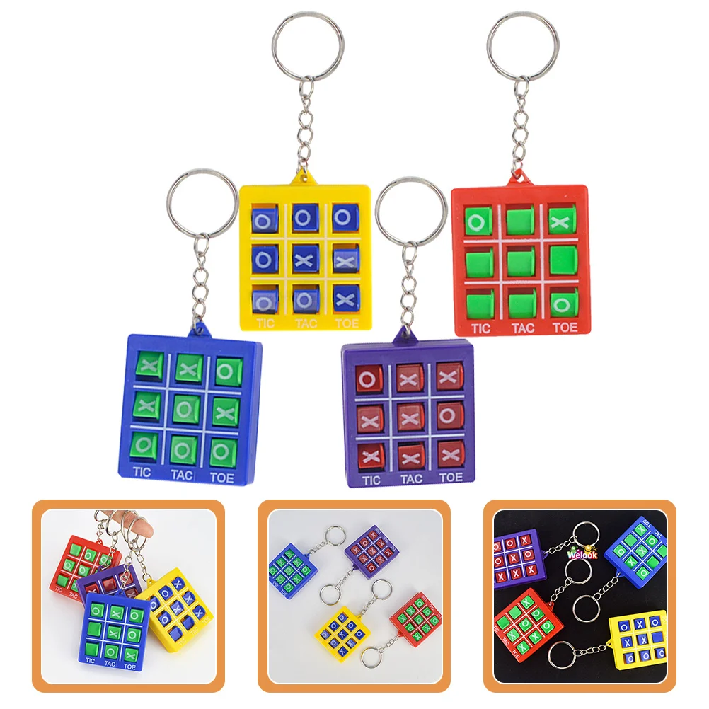 4 Pcs Tic Toe Kids Key Chains Childrens Children's Keychains Carry