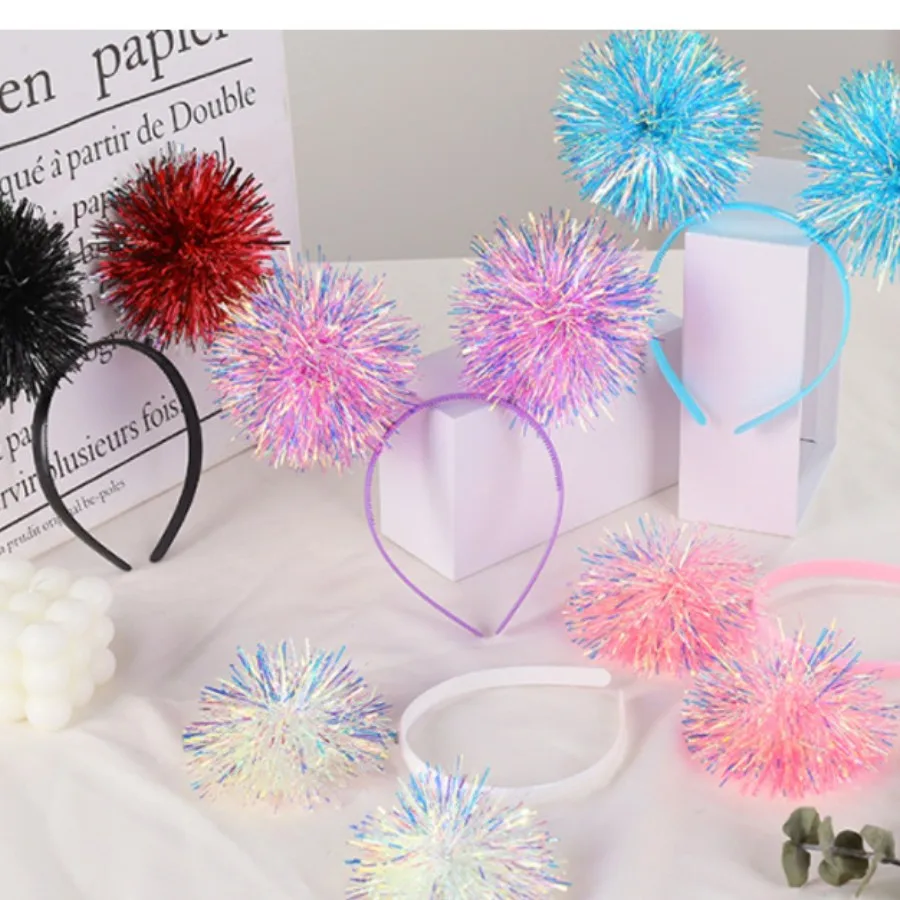 

Детский головной убор, повязка на голову, красочный яркий шелковый комок волос, аксессуары для волос, вечерние шоу, персонализированная лазерная повязка на голову