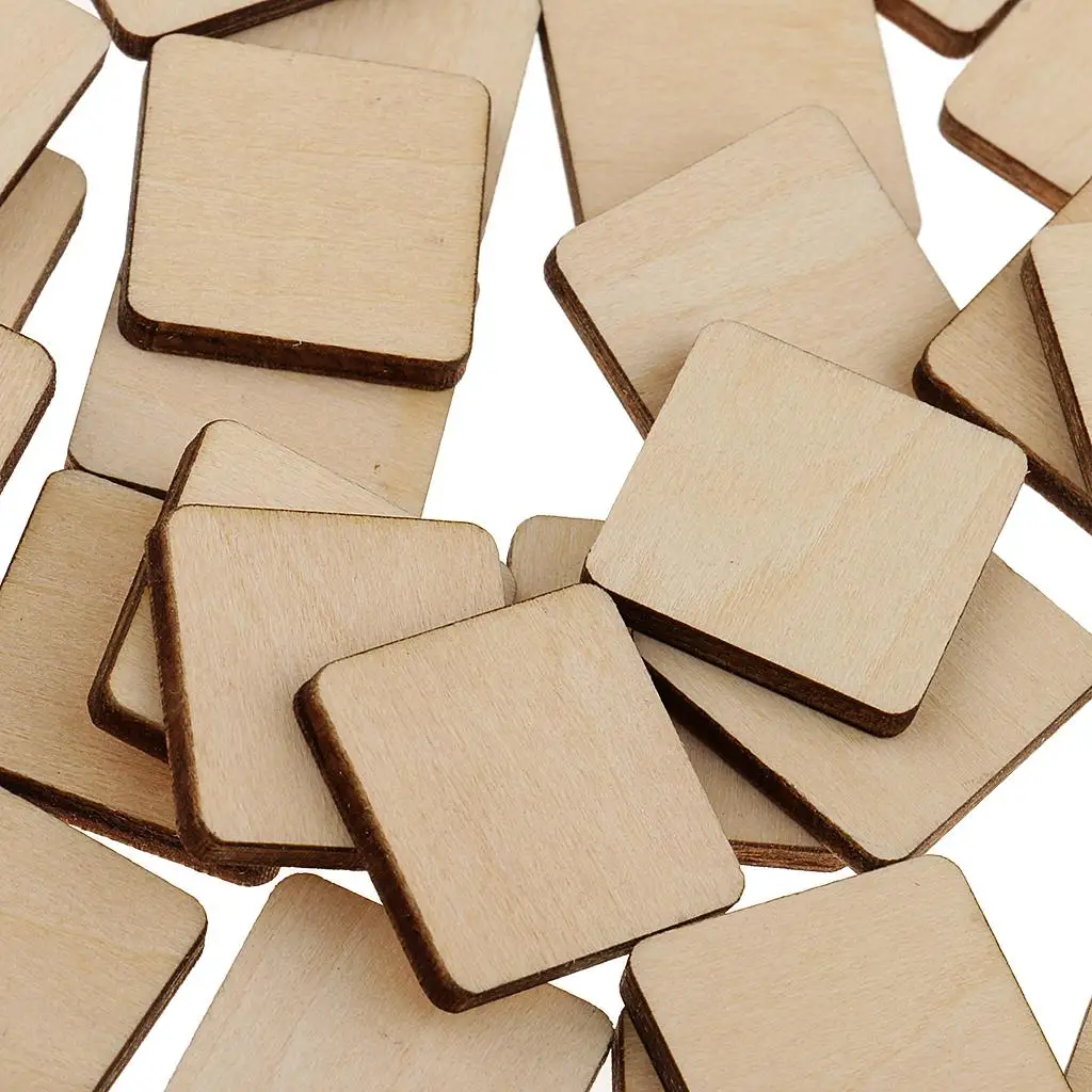 Wooden Blocks for Craft Oak Wood Laminate Cut Blank Plaque for Model Making and Creative Projects