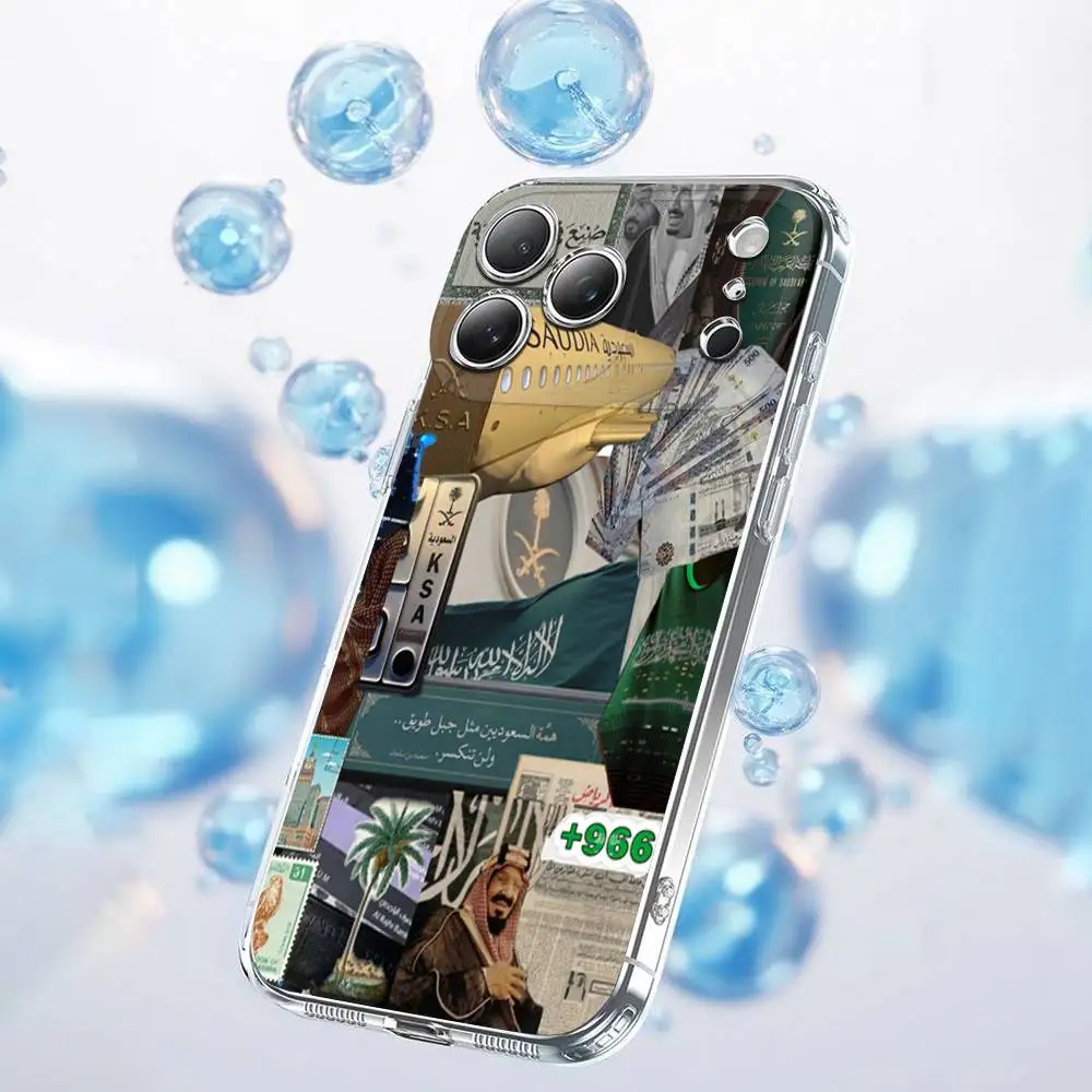 Saudi-Arabien King Salman Flag Handyhülle für iPhone 17,16,15,14,13,12,11 Plus,Pro,Max,Plus,E,SE4,Air,Mini Transparent