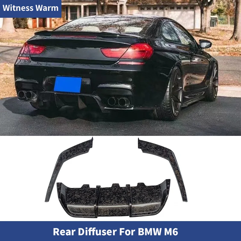 Forged Carbon Fiber FRP Rear Diffuser Bumper Lip Spoiler for BMW F06 F12 F13 M6 2012 - 2018