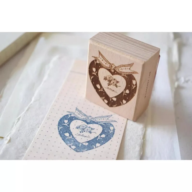 Vintage Tulip Rose House Dairy Wooden Rubber Stamp DIY Scrapbooking Photo Album Journal Material Wood Seal