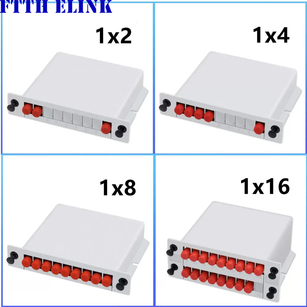 FC fiber splitter 5pcs SM LGX box 1*2 1*4 GEPON FTTH FC UPC 1*8 1*16 singlemode PLC optical fiber coupler Cassette Telecom GPON