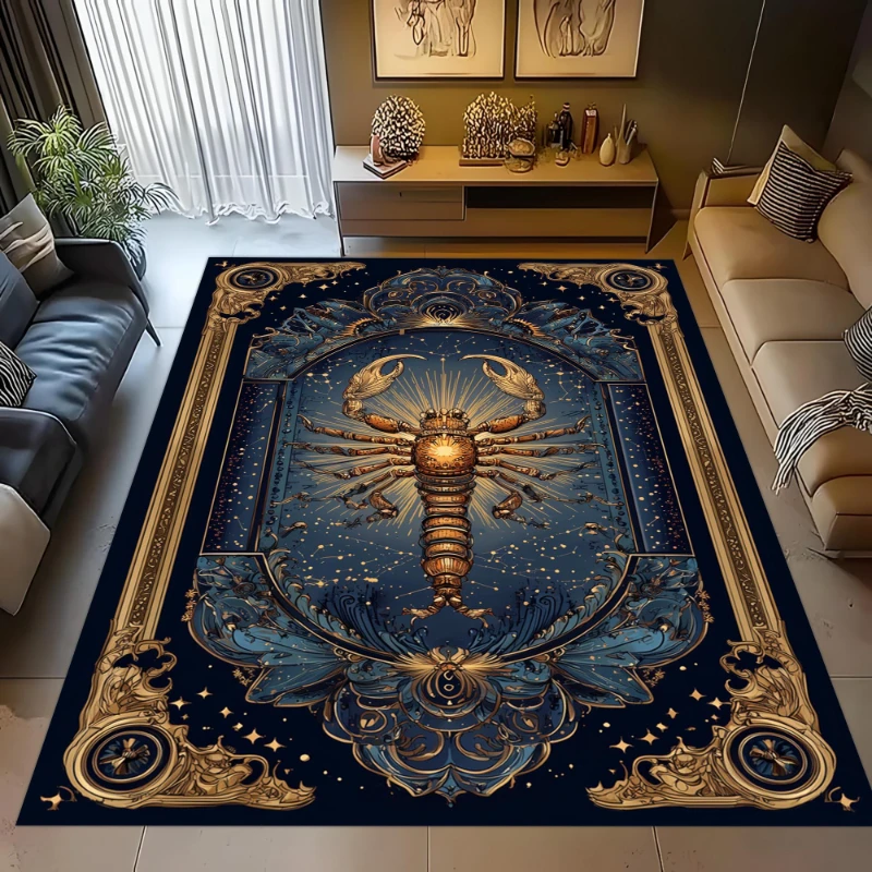 3D Crack Wall Black Spider graphics large carpet,lounge coffee table,entrance hallway,dining area Welcome rug,Non Slip Rug
