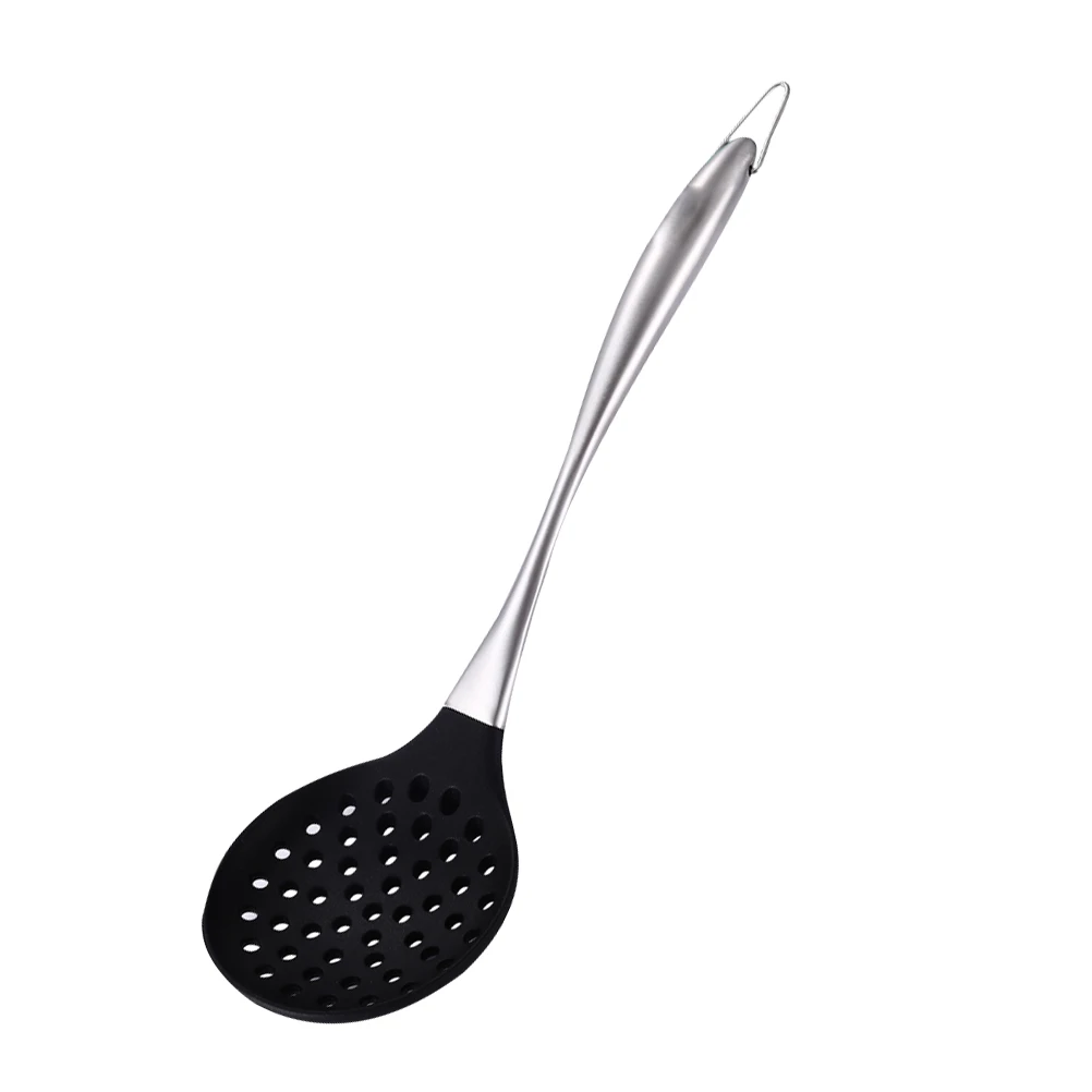 

Silicone Slotted Scoop Noodle Strainer Spoon Kitchen Gadgets Cooking Utensils Non Stick Easy Clean Stainless Handle