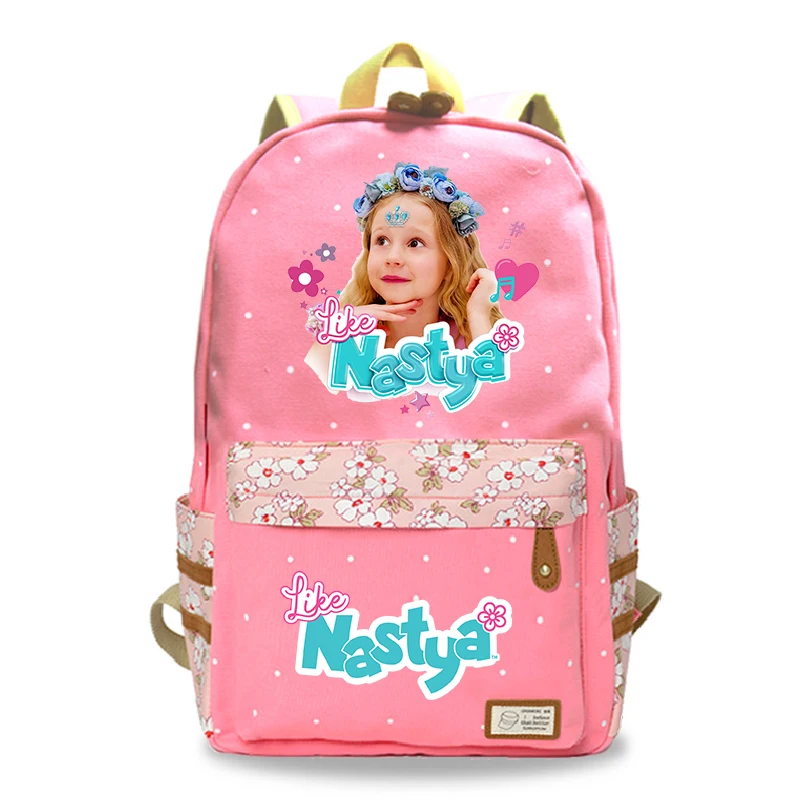 Mochila con estampado de Nastya para niños y niñas, morral escolar de alta calidad con diseño de chica encantadora, ideal para estudiantes y ordenador portátil