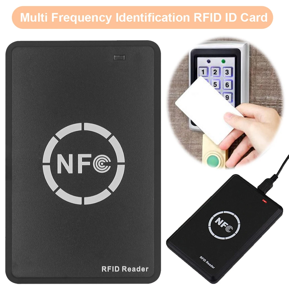 

NFC Smart Card Reader Writer 125KHz 13.56MHz RFID Copier Duplicator USB Programmer Key fobs Card ID IC EM UID EM4305 T5577 Tag