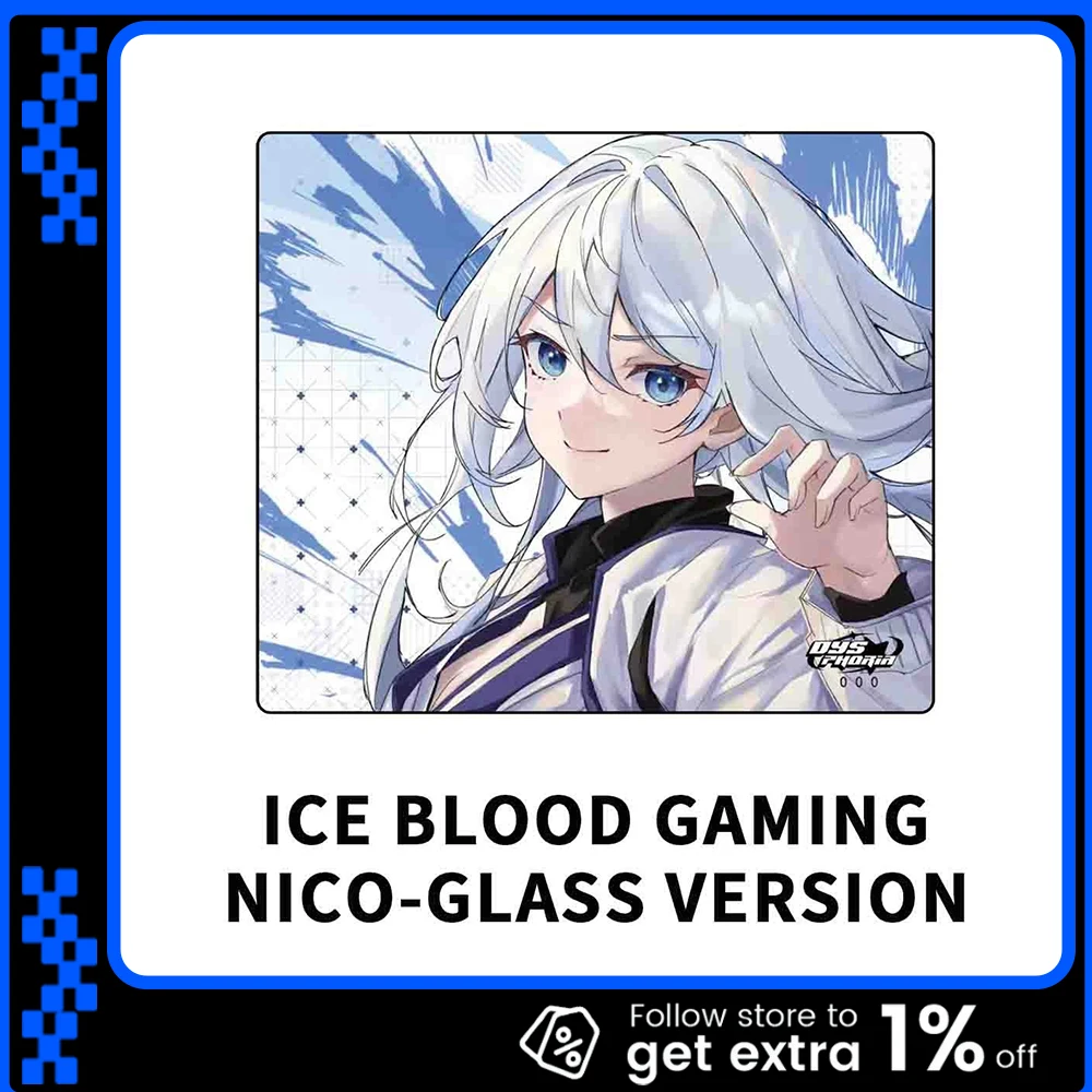 

Игровой коврик для мыши DYSPHORIA Iceblood Gaming NICO1.0 из стекла: гладкость и скорость, нескользящий, для APEX, CSGO, Valorant