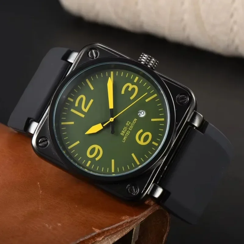 New Product Halloween Christmas Gift Aviation Limited Edition Silicone Strap Mechanical Square Automatic Watch Men