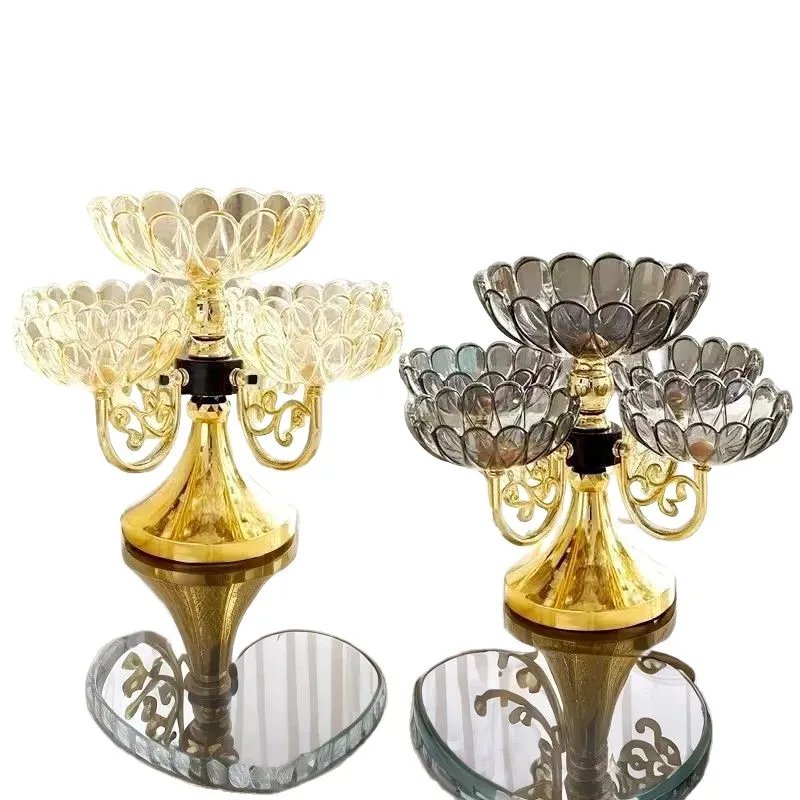 

Multi-layer rotatable fruit plate large capacity living room coffee table high value dried fruit plate