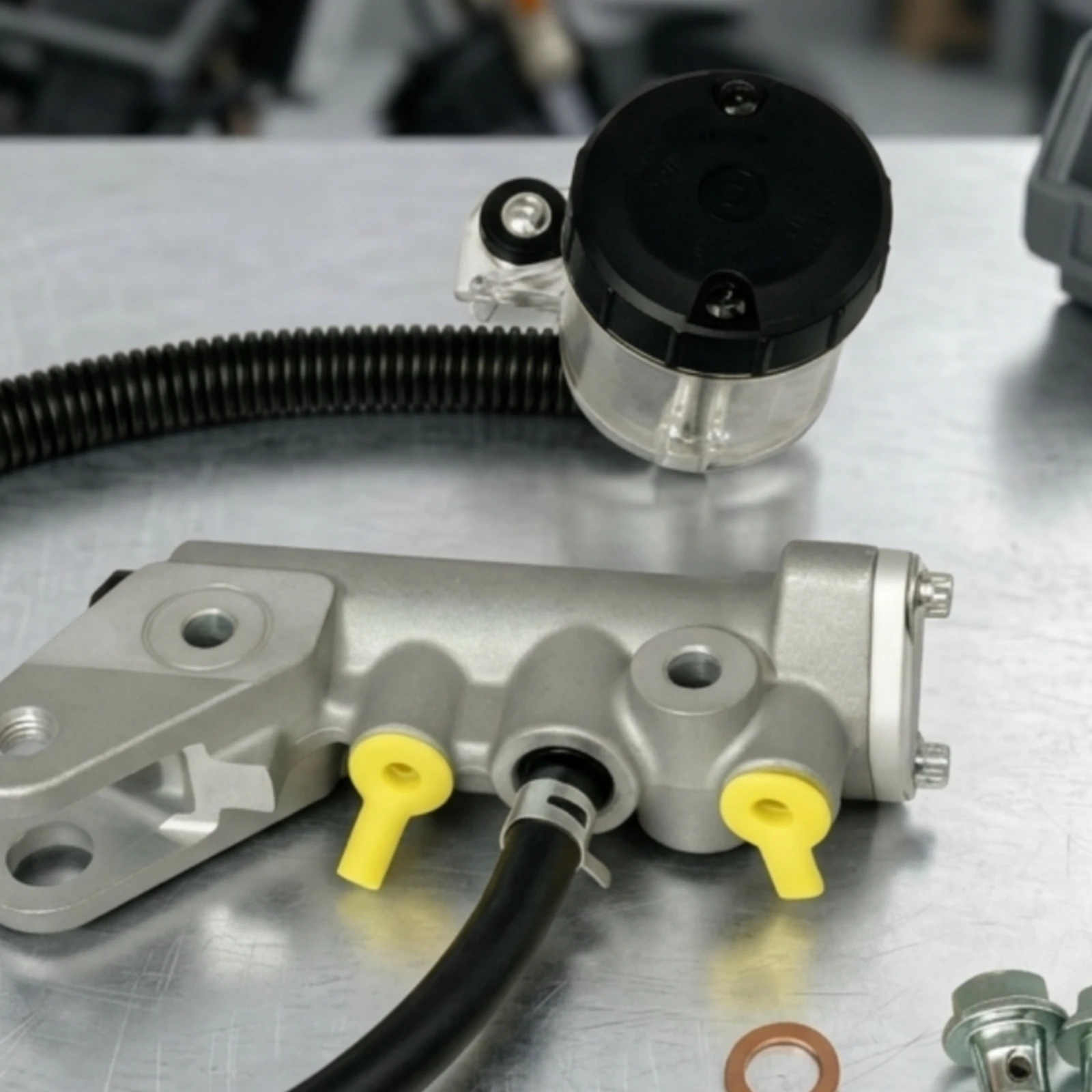 Brake Master Cylinder with Reservoir Clear Motorcycle Brake Master Cylinder Long-Lasting Rust-Resistant for Mechanics