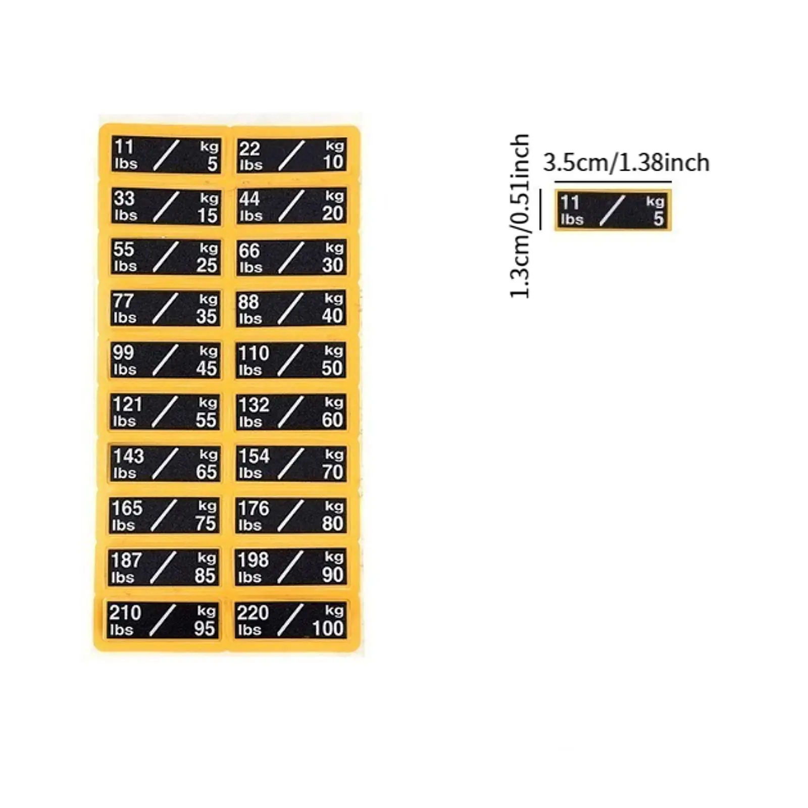 Weight Stack Labels for Fitness Equipment Weighted Number Sticker Sheet PC Polycarbonate for Strength Training Setup