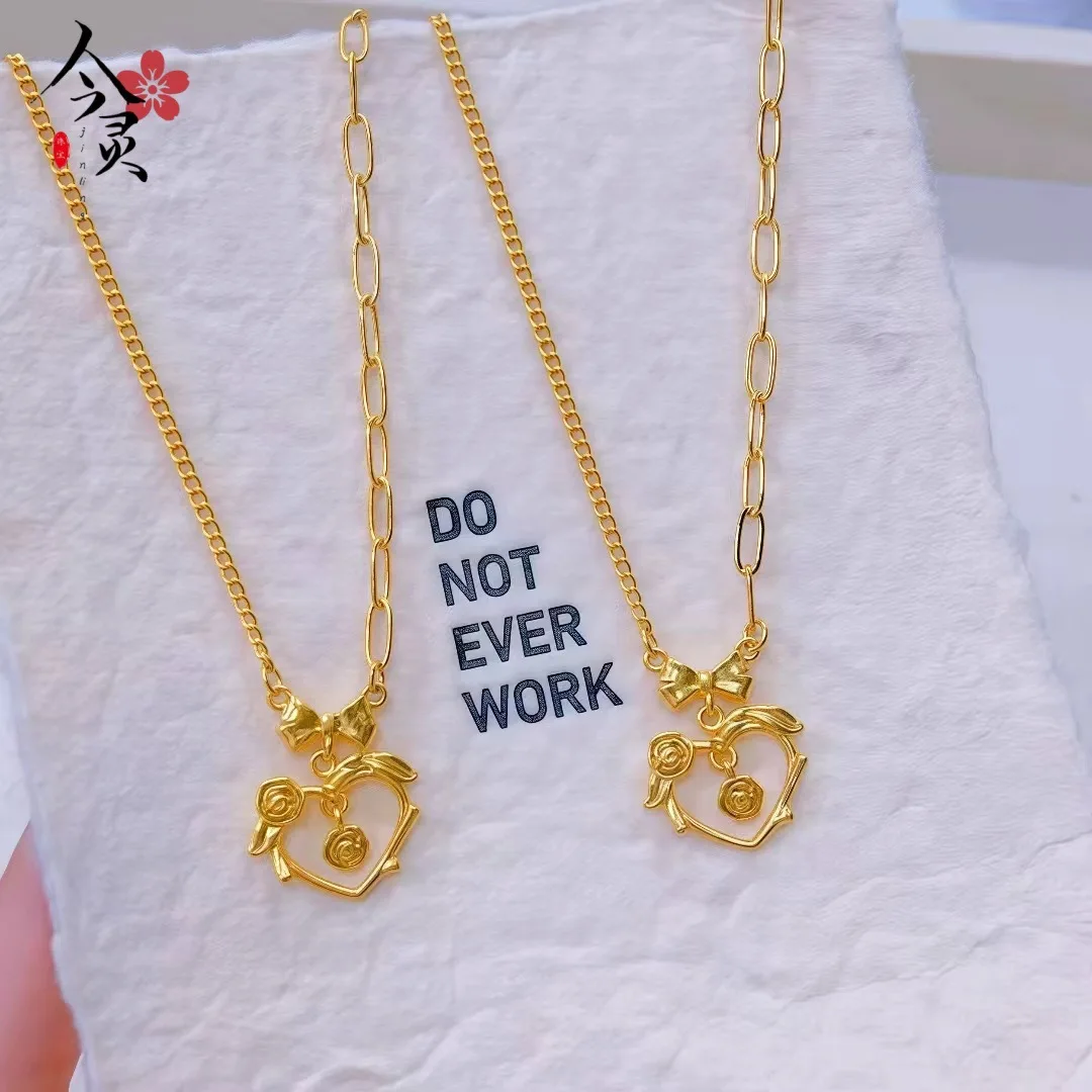 

Ожерелье с цветочным принтом Heartbeat, женское золото 24 карата AU999 - цена AU9999, романтический дизайн с красотой и коллекцией стоит