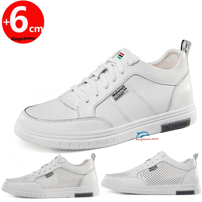 

Man Lift White Sneakers Elevator Sports Sneakers for Men Height Increase Insole 6cm Summer