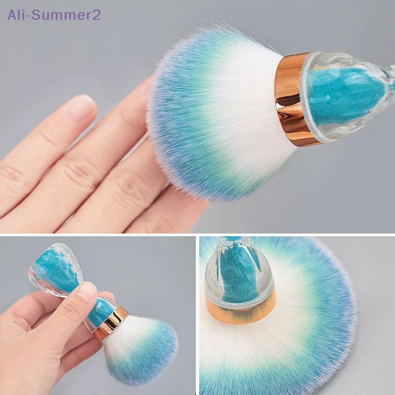 {Summer2}  Professionals Nails Art Brush Hourglass Style Dust Cleaning Make Up Brush Manicure Accessories Equipment Tools