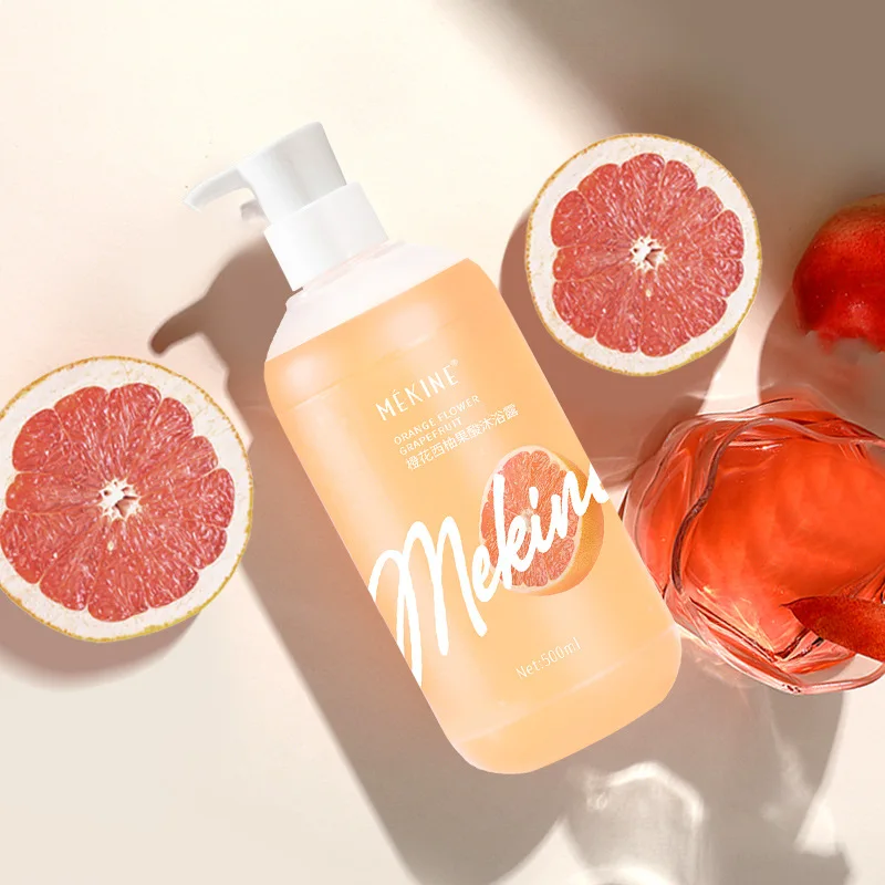 Orange Blossom Grapefruit Shower Gel 500ml Amino Acid Shower Gel, Long-lasting Fragrance, Large Capacity Bubble