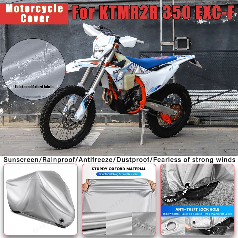 For KTMR2R 350 EXC-F No Ear Motorcycle Cover - Outdoor Full Body Protection, Waterproof Dustproof Sunscreen Accessory