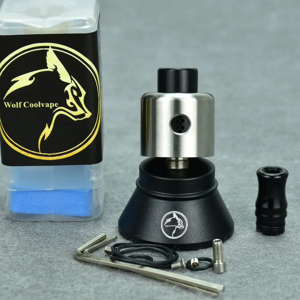 wolfcoolvape-rdaコンバージェントmtlタンクrda再構築可能ドリップアトマイザー510bfピン付きドリップチップ316ss22mm