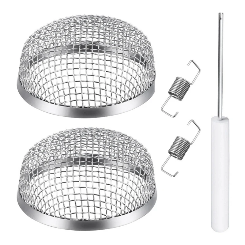 2 Pack Flying Insect Screen Stainless Steel RV Furnace Vent Cover Mesh With Tools Camping Replacement