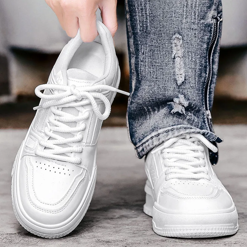 

Четырехсезонные мужские однотонные двухцветные кроссовки с низким верхом, простой дизайн, новые вулканизированные спортивные и модные кроссовки на шнуровке с круглым носком