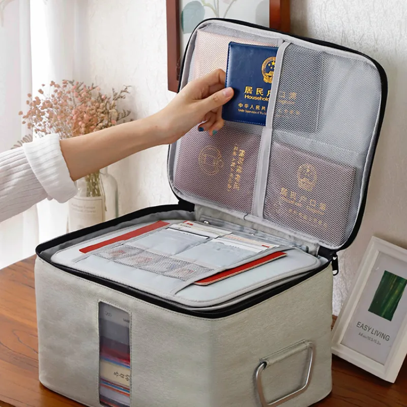 Zipper Document Storage Bag Large Clothes Luggage Compression Lock Reclosable Handbag Portable Travel Home Organization