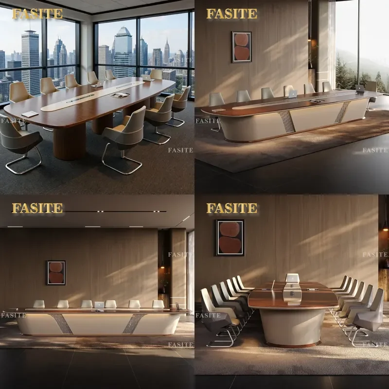 For Large Rectangle Conference Table and Chair Set High End Office Meeting Room Long Strip Negotiation Desk Custom Furniture