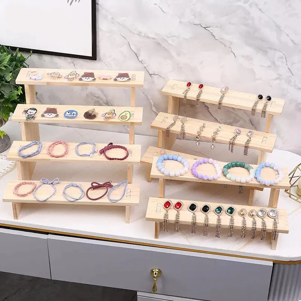 

Solid Wood Jewelry Display Stand Organizer Bracelet Ring Holder Earrings Jewelry Storage Display Props Rack Organizer