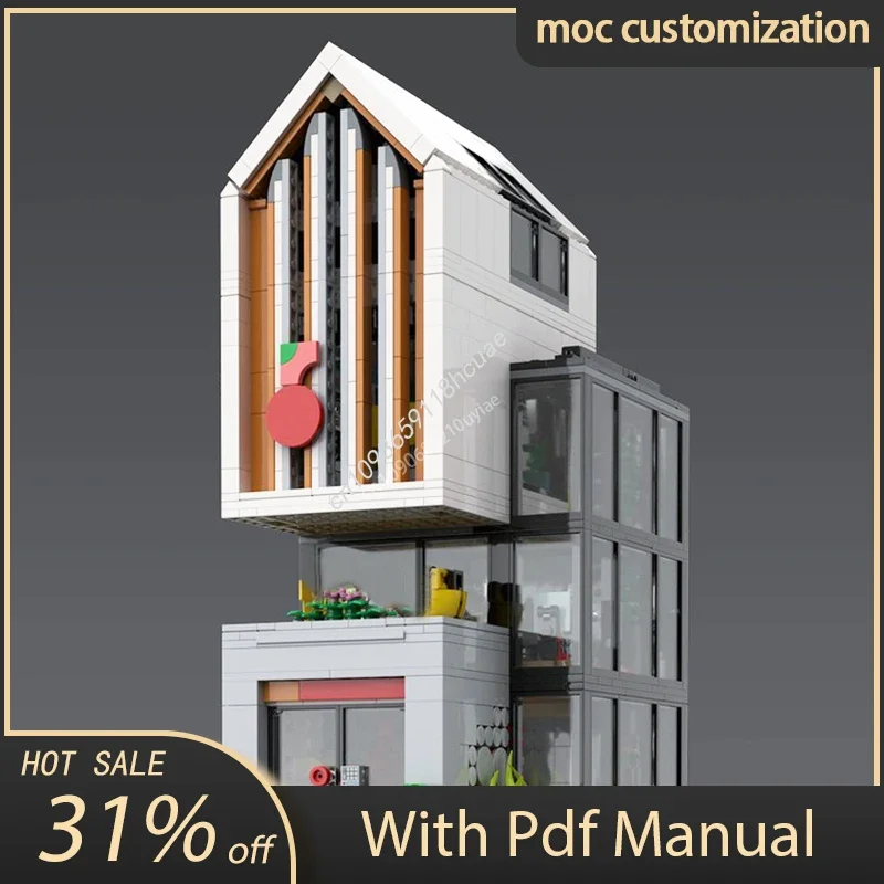 

1616 шт. Moc креативный вид на улицу модель финансового центра модульный строительный блок архитектура образование сборка модель игрушки подарки