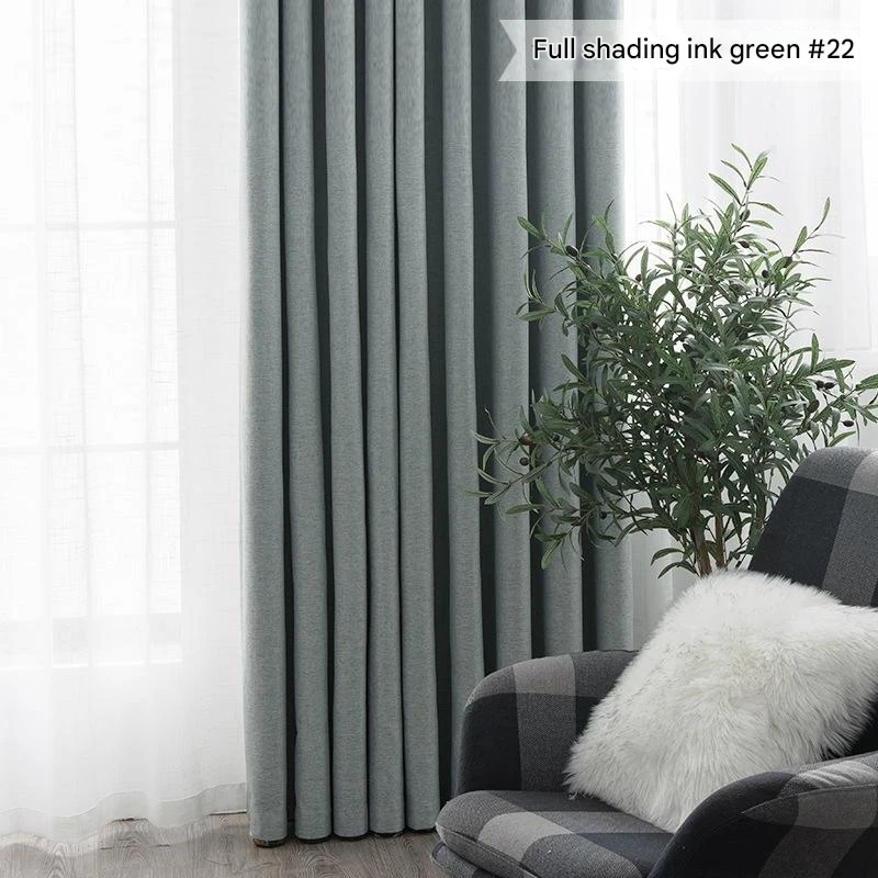 Full blackout cotton and linen curtains for sun protection living room bedroom balcony office study room decoration