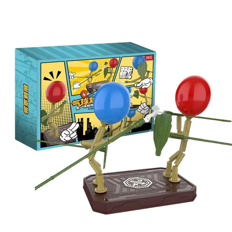 Balloon Heads Wooden Fighter Puppets New Balloon Fighting Game Bamboos Vs Battle Exciting Balloon Fighting Game Interactive