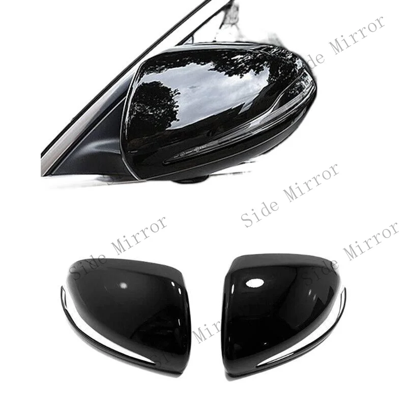 Z+ Gloss Black Side Rearview Mirror Cover For Mercedes Benz C/E/S/GLC 2015-2021
