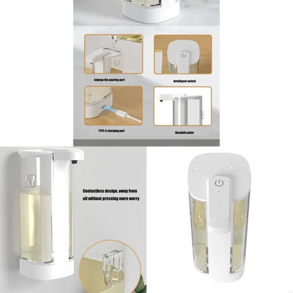 J1HF Rechargeable Touchless Soap Dispenser Suitable for Bathroom Kitchen Hotel Use