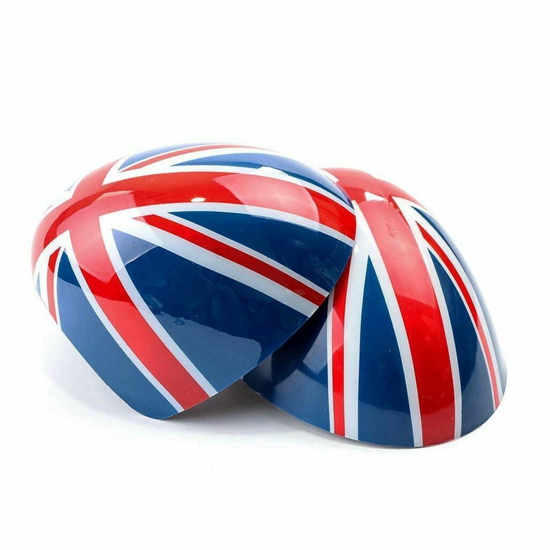 4X Car Door Side Red/Blue UK Flag Mirror Covers For Mini Cooper R55 R56 R57 R58 R60 R61 Power Fold Mirror