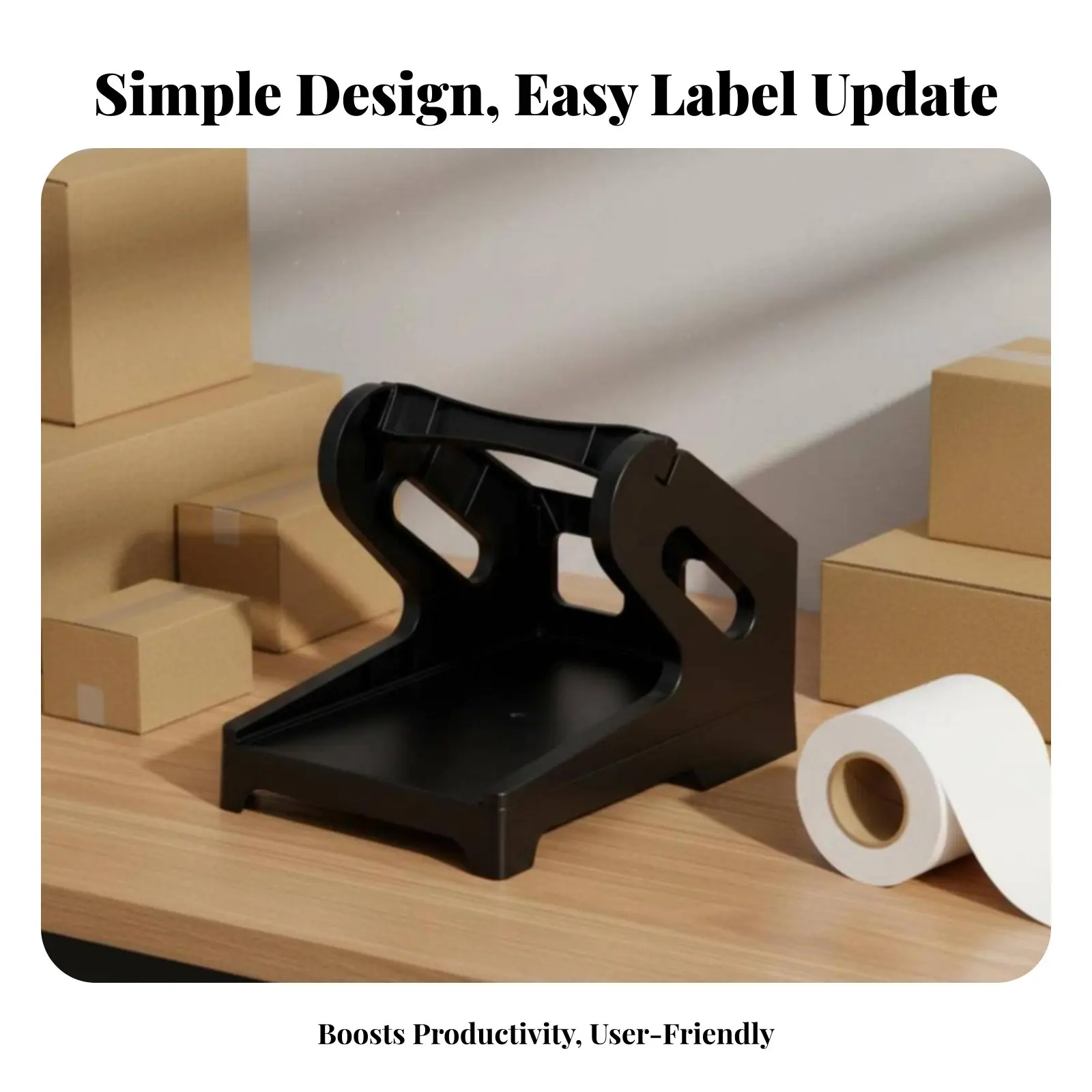 

Shipping Label Roll Stand Large Capacity 2-in-1 Label Stand Fan-Fold Paper Holder Easy Assembly Anti-Slip Design for Warehouse