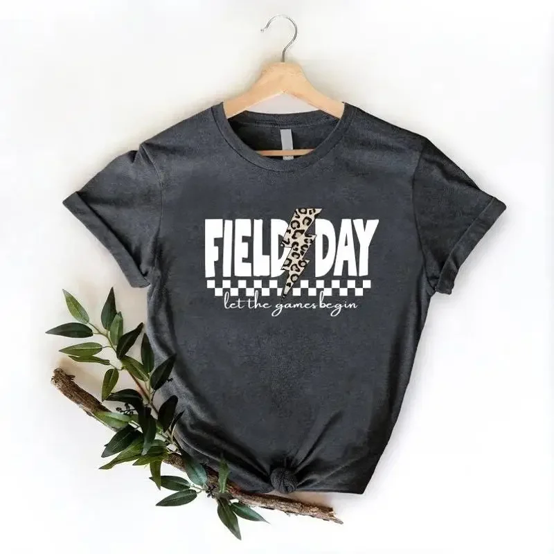Field Day Women T Shirt 2024 Checkered Game End of Year Teacher Group Sports